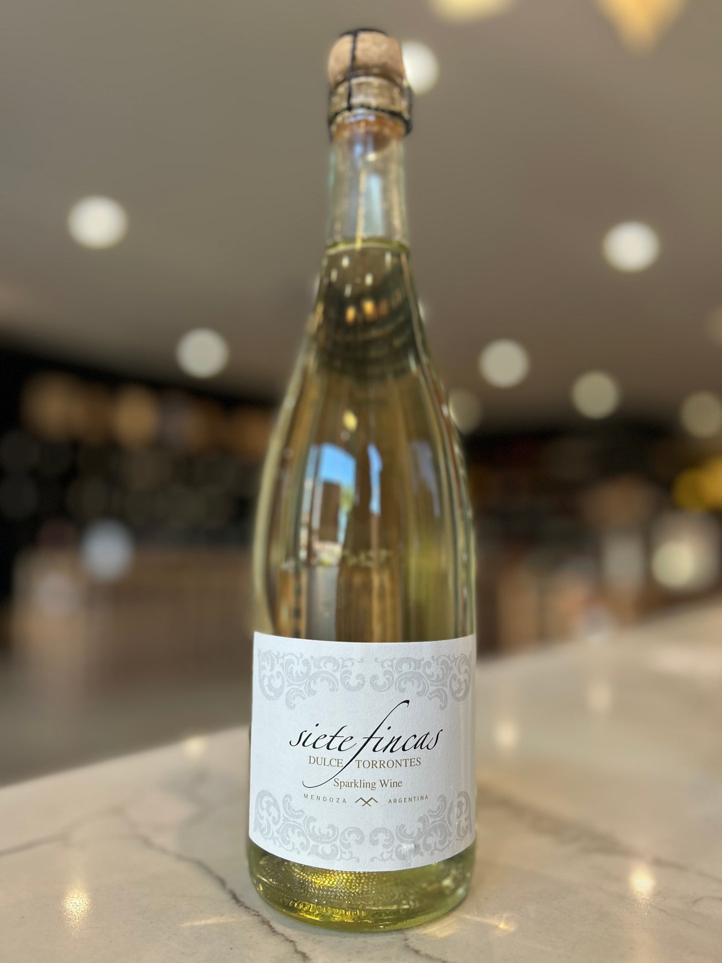 NV Siete Fincas Sparkling Torrontes Dulce Mendoza Argentina