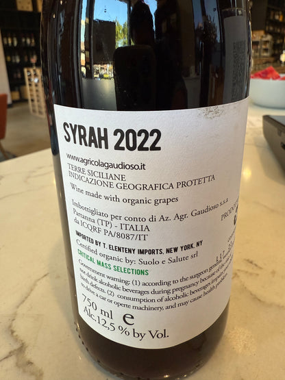 2022 Gaudioso Syrah Terre Siciliane IGT Sicily, Italy