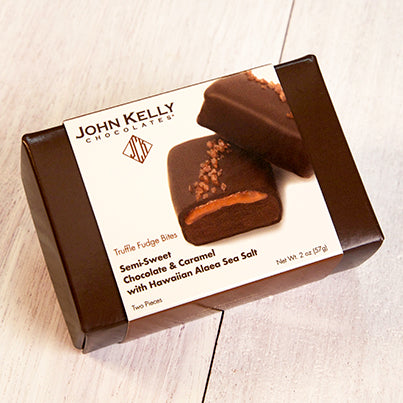 John Kelly 2 piece box - Semi-Sweet Choc & Caramel w/Hawaiian Alaea Sea Salt