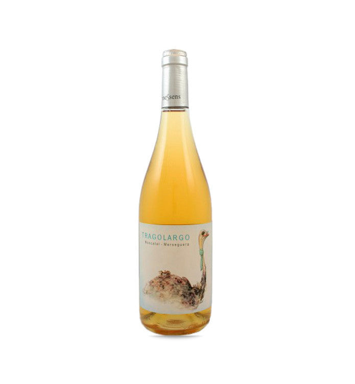 Wine bottle with label on a white background